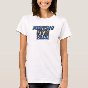 Chic RESTING GYM FACE Artistic Motif T-Shirt