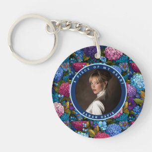 Chic Retirement Gifts For Grandpa Custom Hydrangea Key Ring