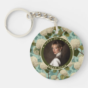 Chic Retirement Gifts for Husband Photo Hydrangean Key Ring