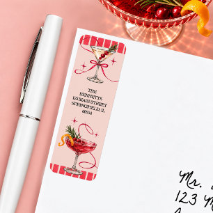 Chic Retro Christmas Cheer Return Adress Address Label