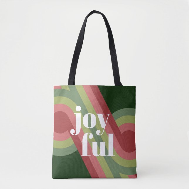 Chic Retro Funky Abstract Waves Art Pattern Tote Bag (Front)