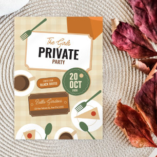 Chic Retro Girls’ Private Party Invitation