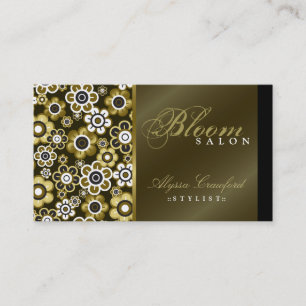 Chic Retro Golden Blooms Flower Power Profile Card