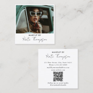 Chic Retro Makeup Artist Photo Beauty Photography Square Business Card