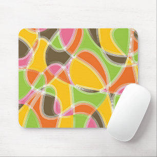 Chic Retro Mod Art Colourful Summer Pattern Mouse Pad