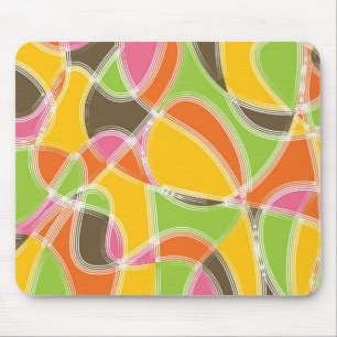 Chic Retro Mod Art Colourful Summer Pattern Mouse Pad