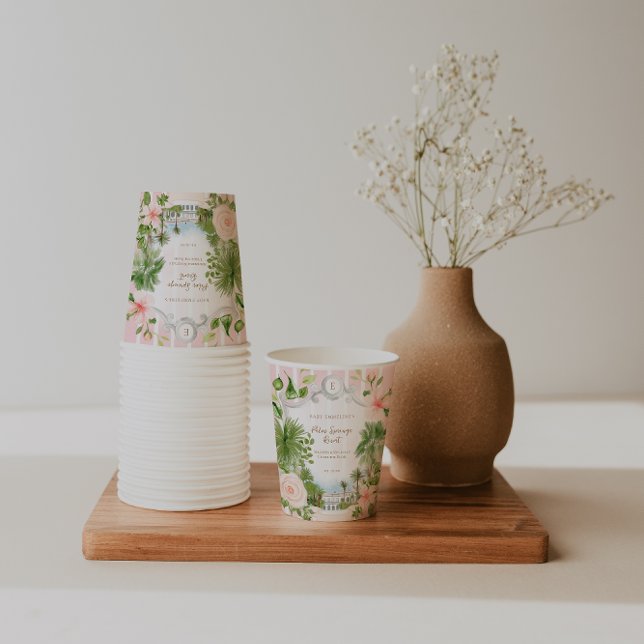 Chic Retro Palm Springs | Baby Shower Paper Cups (Creator Uploaded)