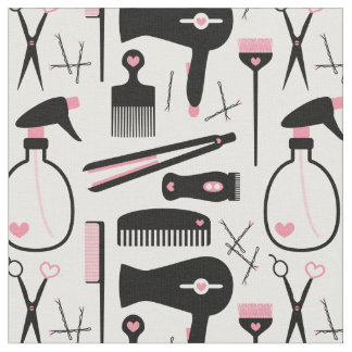 Chic Retro Pink Black Hair Salon Tools Fabric
