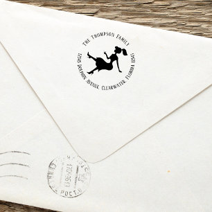 Chic Return Address Personalised Silhouette  Self-inking Stamp