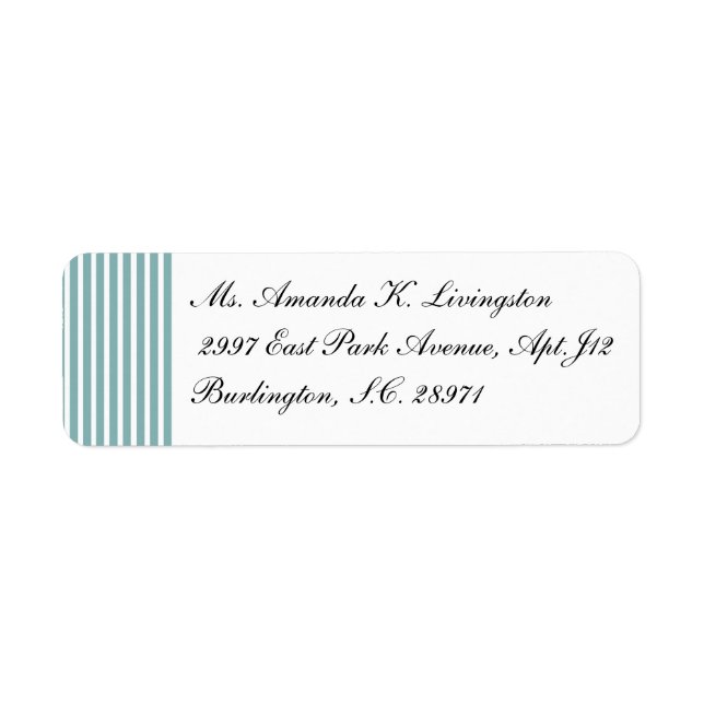 CHIC RETURN LABEL_132 SEAFOAM/WHITE STRIPES ADDRESS LABEL (Front)