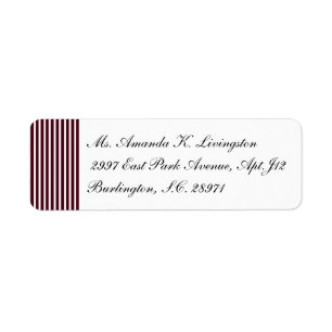 CHIC RETURN LABEL_71 OXBLOOD/WHITE STRIPES RETURN ADDRESS LABEL