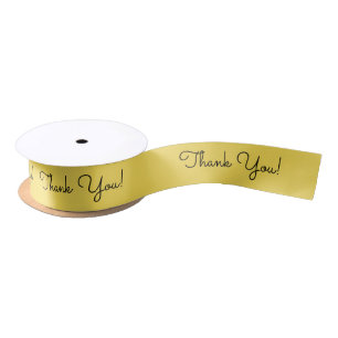 CHIC RIBBON_"Thank You!" BUTTER YELLOW Satin Ribbon