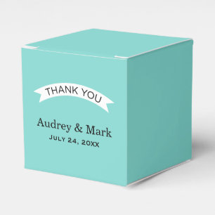 Chic Robin Egg Blue Thank You Monogram Wedding Favour Box
