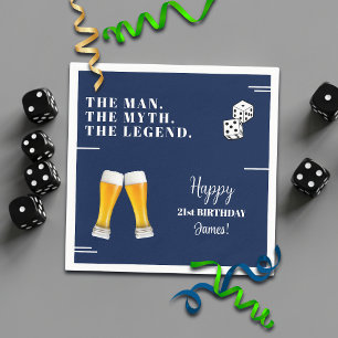 Chic Rolling Dices Pints 21st Birthday Napkin