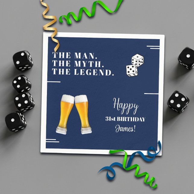 Chic Rolling Dices Pints 31st Birthday Napkin (Creator Uploaded)