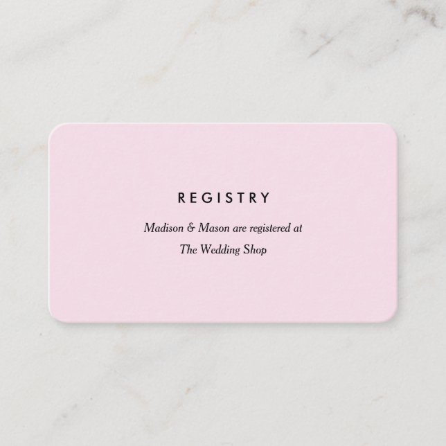 Chic Romance | Registry Card (Front)