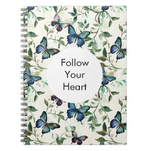 Chic Romantic Blue Butterflies Notebook
