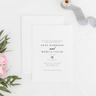 Chic Romantic Elegant Classic Wedding Invitation