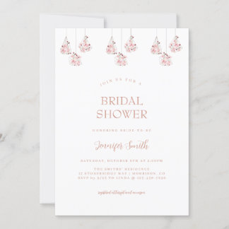 Chic Romantic Floral Bridal Shower Invitation