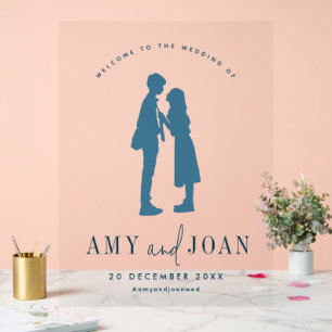 Chic Romantic Minimalist Wedding Welcome Acrylic Sign