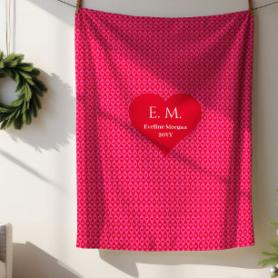 Chic Romantic Red Hearts Love Gift for Boyfriend Sherpa Blanket