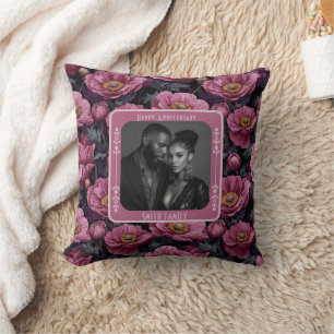 Chic Romantic Vow Renewal Throw Pillow