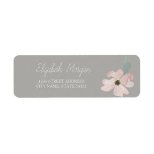Chic Romantic Watercolor Flower Address Label Return Address Label