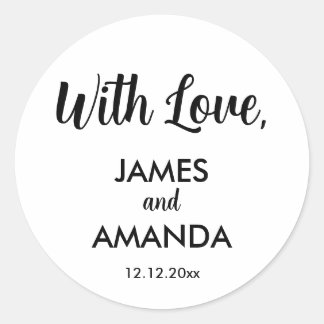Chic Romantic Wedding "With Love" Favour Label