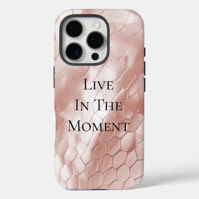 Chic Rose Blush Pink Snake Animal Print Case-Mate iPhone Case (Back)
