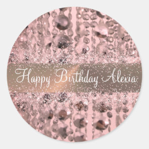 Chic Rose Blush Stringed Beads            Classic  Classic Round Sticker