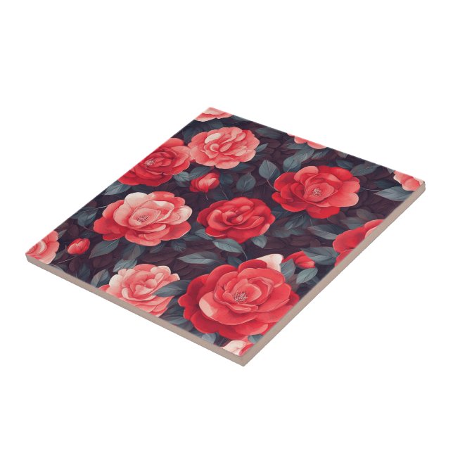 Chic Rose Ceramic Tiles  For Bathroom Walls (Side)