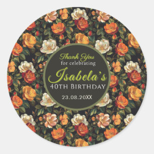 Chic Rose Flower Daughter’S Birthday Classic Round Sticker
