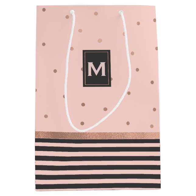 Chic Rose Gold and Grey Gift Bag (Front)