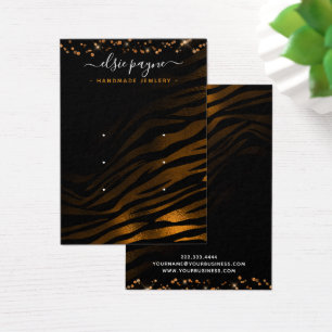 Chic Rose Gold & Black Earring Display Card