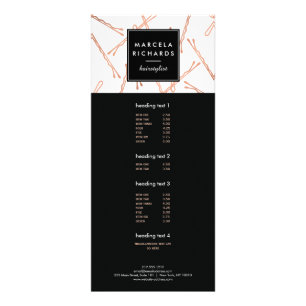 Chic Rose Gold Bobby Pins Hair Stylist Salon Rack Card