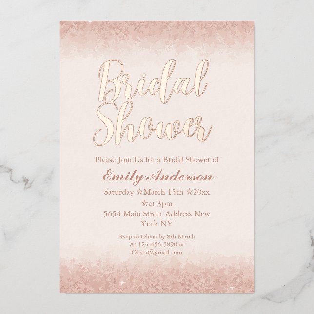 Chic Rose Gold Bridal Shower (Front)