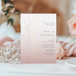 Chic Rose Gold Calligraphy Bridal Shower