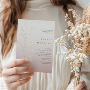 Chic  Rose Gold Calligraphy Bridal Shower 