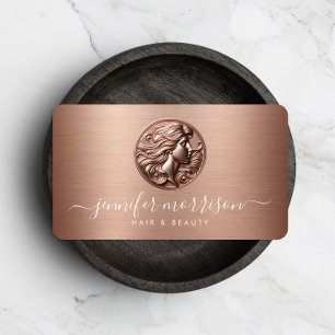 Chic Rose Gold Cameo Beauty, Hair, Skincare Business Card