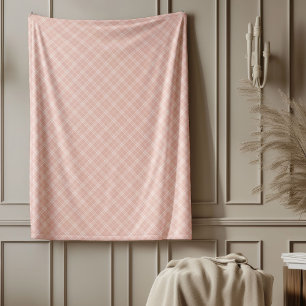 Chic Rose Gold Chequered Throw for Soft Warmth Fleece Blanket
