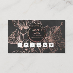 Chic Rose Gold Floral Loyalty Card