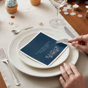 Chic Rose Gold Floral Thirty Birthday Napkin