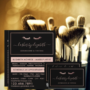 Chic Rose Gold Foil Lashes Beauty Makeup Artist Flyer