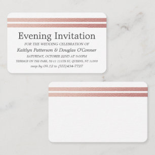 Chic Rose Gold Foil Stripes Evening Invitation