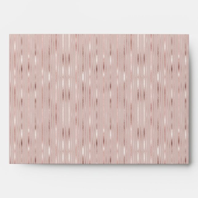 Chic Rose Gold Foil Stripes Invitation Matching Envelope (Front)