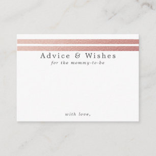 Chic Rose Gold Foil Stripes White Advice Cards