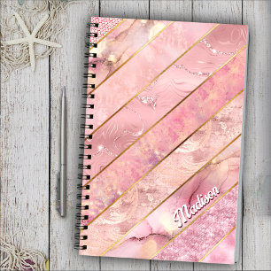 Chic rose gold girly elegant geometric sketchbook notebook