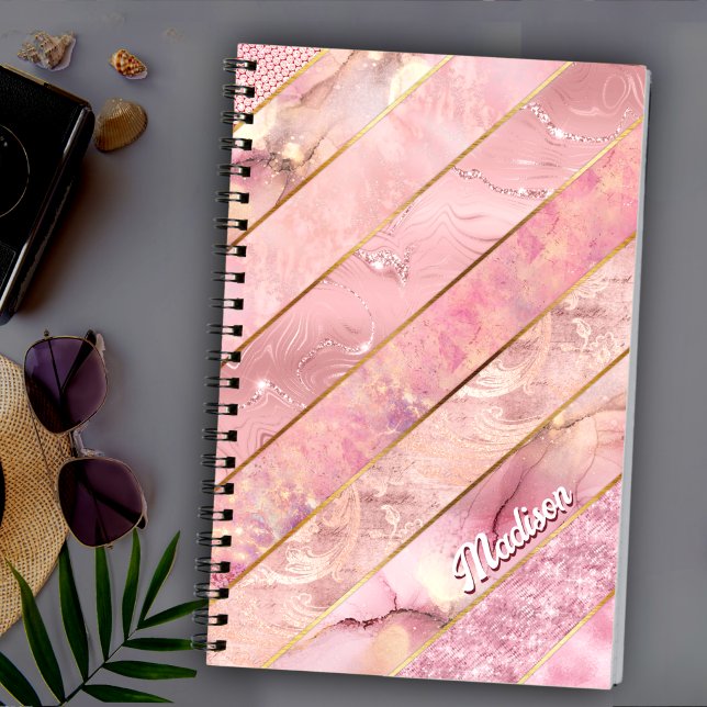 Chic rose gold girly elegant geometric sketchbook notebook (Creator Uploaded)