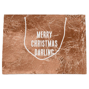 Chic Rose Gold Glam  Large Gift Bag