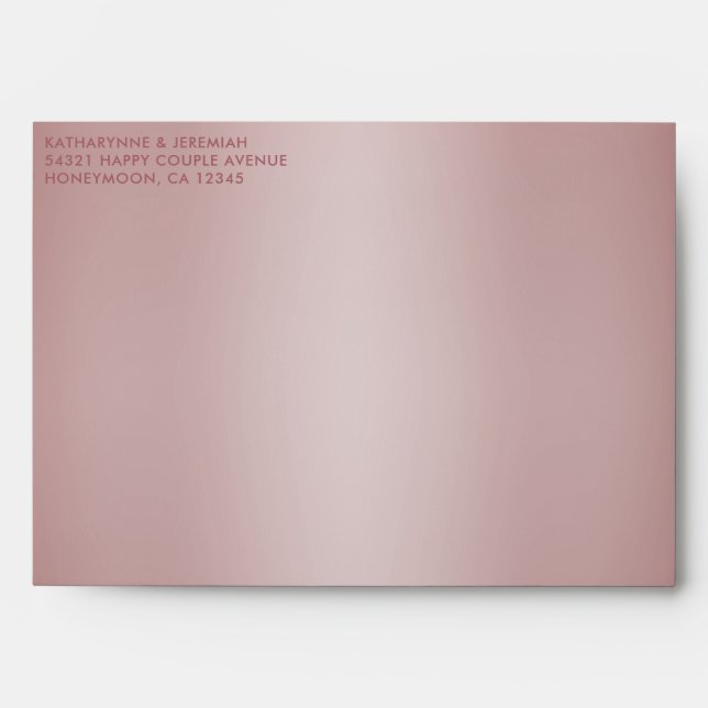 Chic Rose Gold Glitter Drips Wedding Envelope (Front)